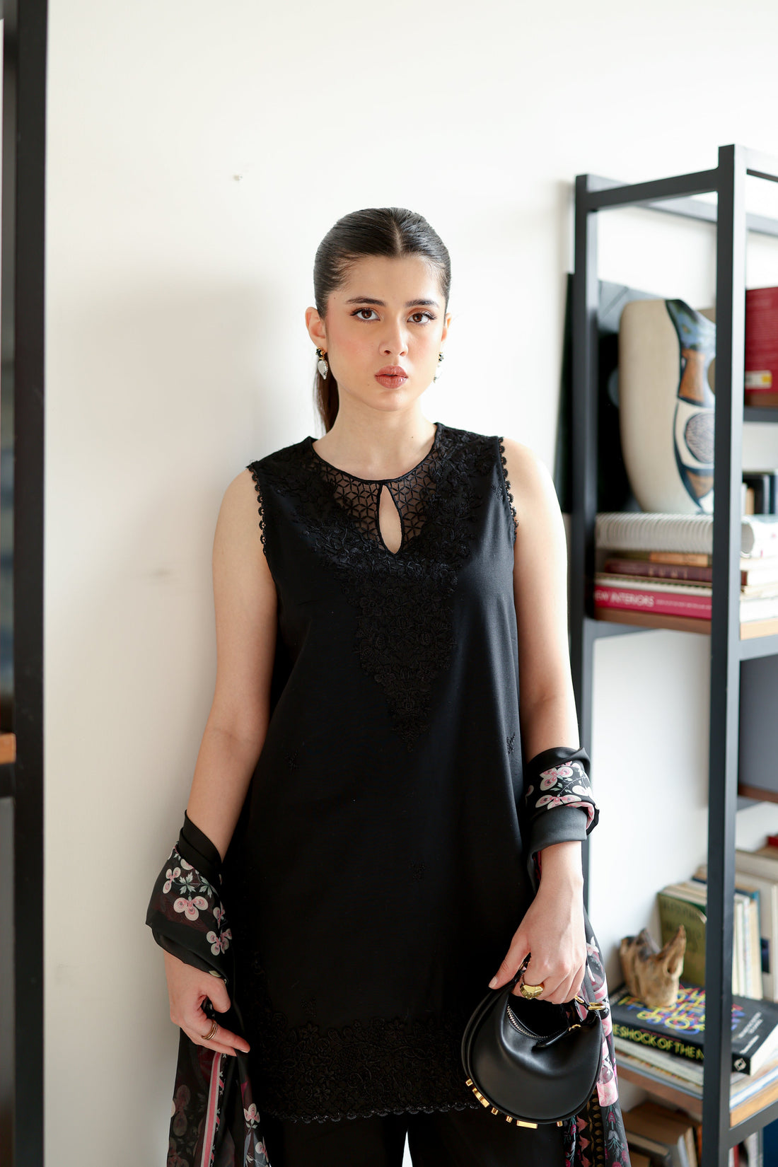 JET BLACK LUXURY EMBROIDERED 3 PCS SET (NPA3-25430)-READY TO WEAR / READY TO SHIP