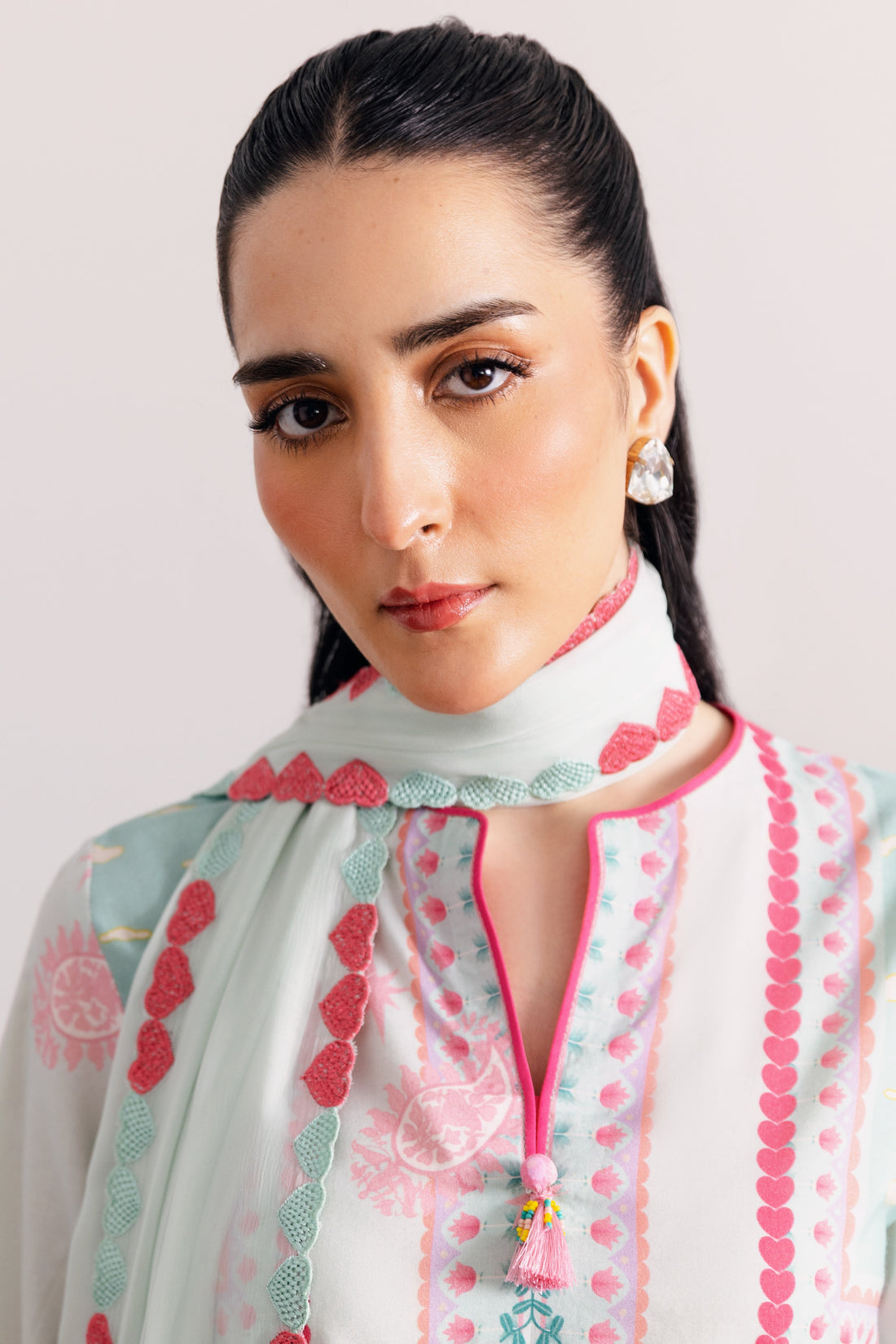 SOFT MINT GREEN LUXURY PRINTED 3PCS SET (NPA3-25432)-READY TO WEAR