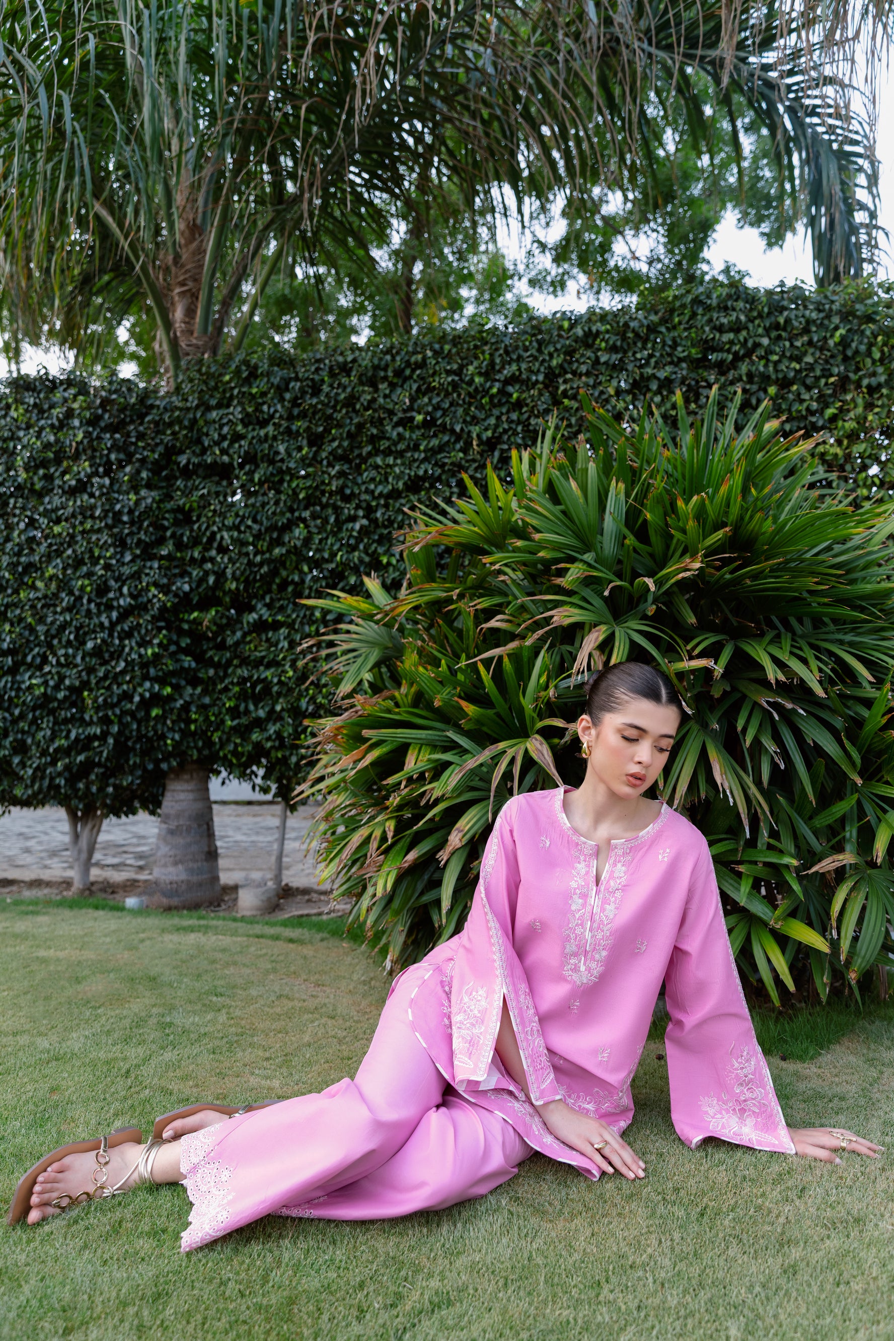 BRIGHT PINK LUXURY EMBROIDERED 2PCS SET (NPA2-25305) - READY TO WEAR / READY TO SHIP