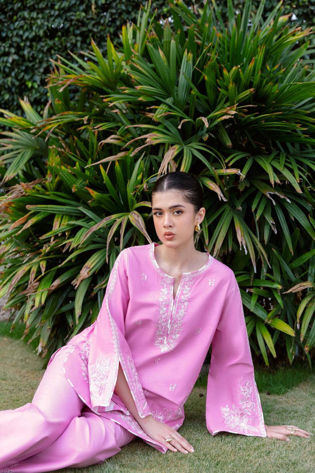 BRIGHT PINK LUXURY EMBROIDERED 2PCS SET (NPA2-25305) - READY TO WEAR / READY TO SHIP