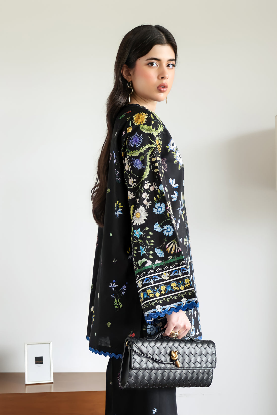 BLACK LUXURY PRINTED 2PCS SET (NPA2-25309)-READY TO WEAR / READY TO SHIP