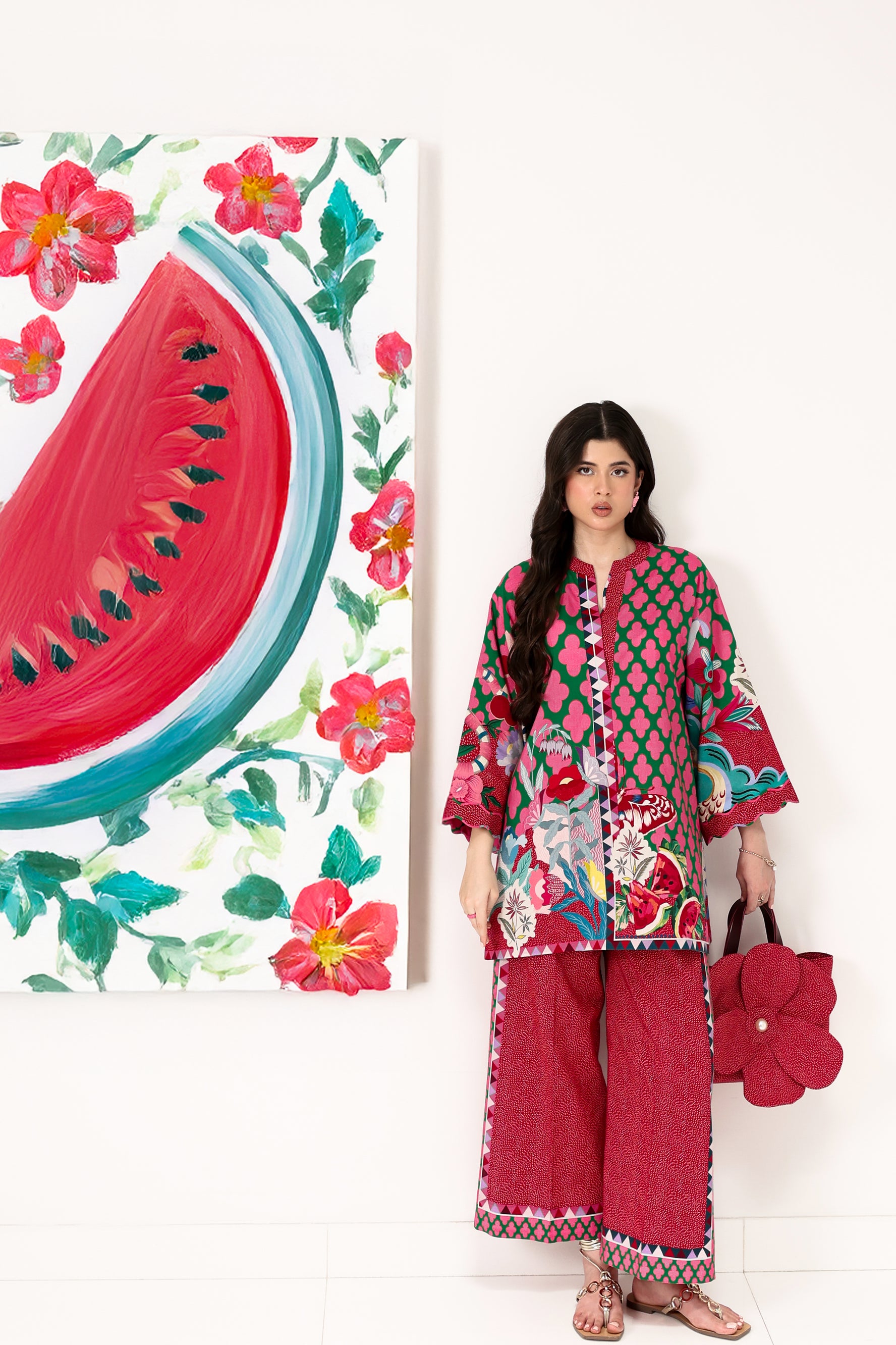 WATERMELON LUXURY PRINTED 2PCS SET (NPA2-25310)-READY TO WEAR / READY TO SHIP
