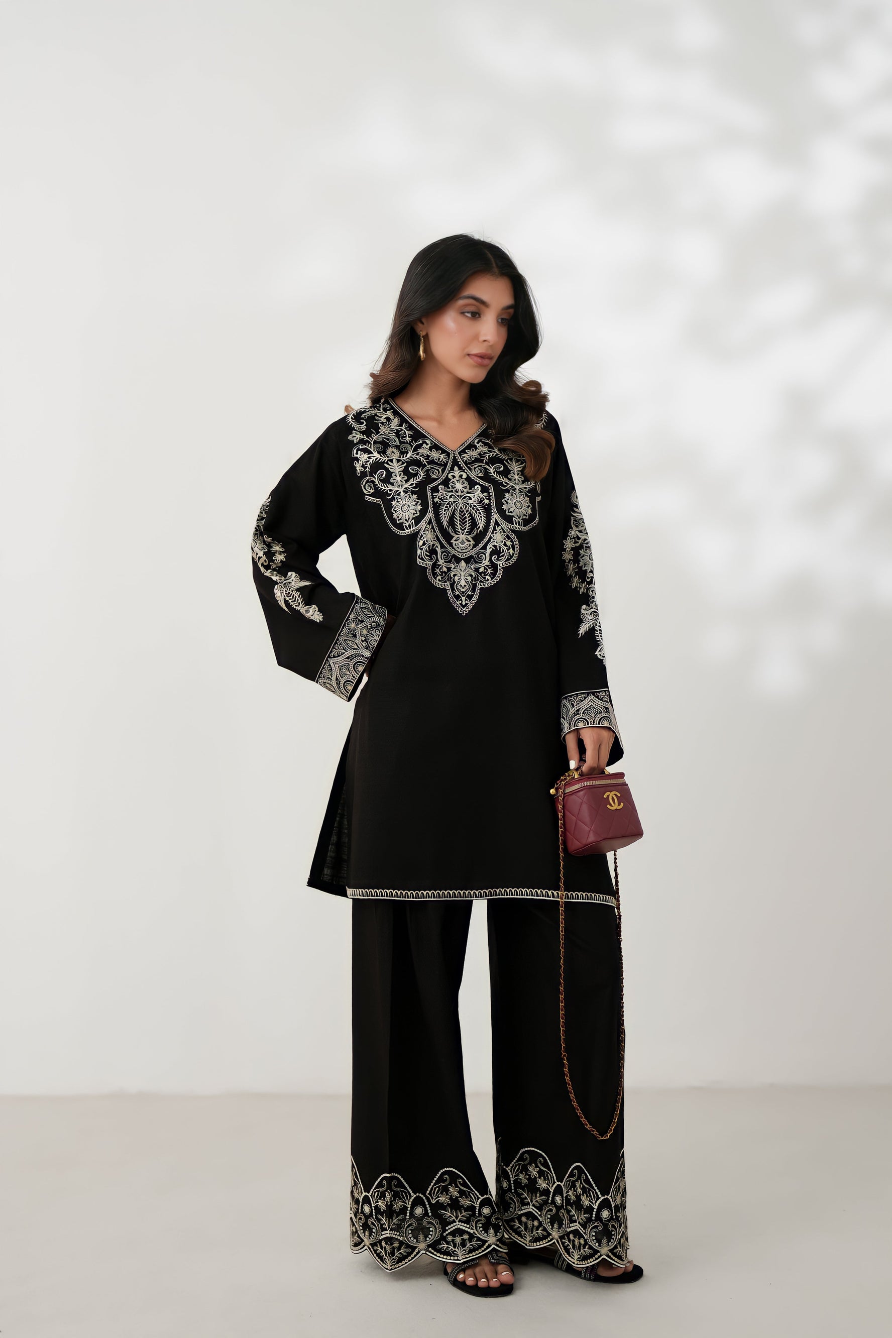 LUNA LUXURY EMBROIDERED FALL SET (NPA2-24309) READY TO SHIP