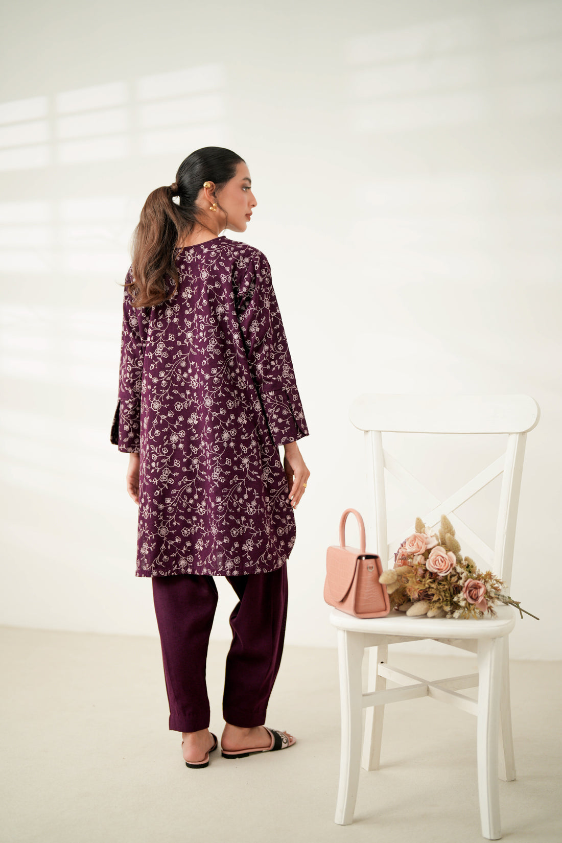 PLUM LUXURY EMBROIDERED FALL SET (NPA2-24319) - READY TO SHIP