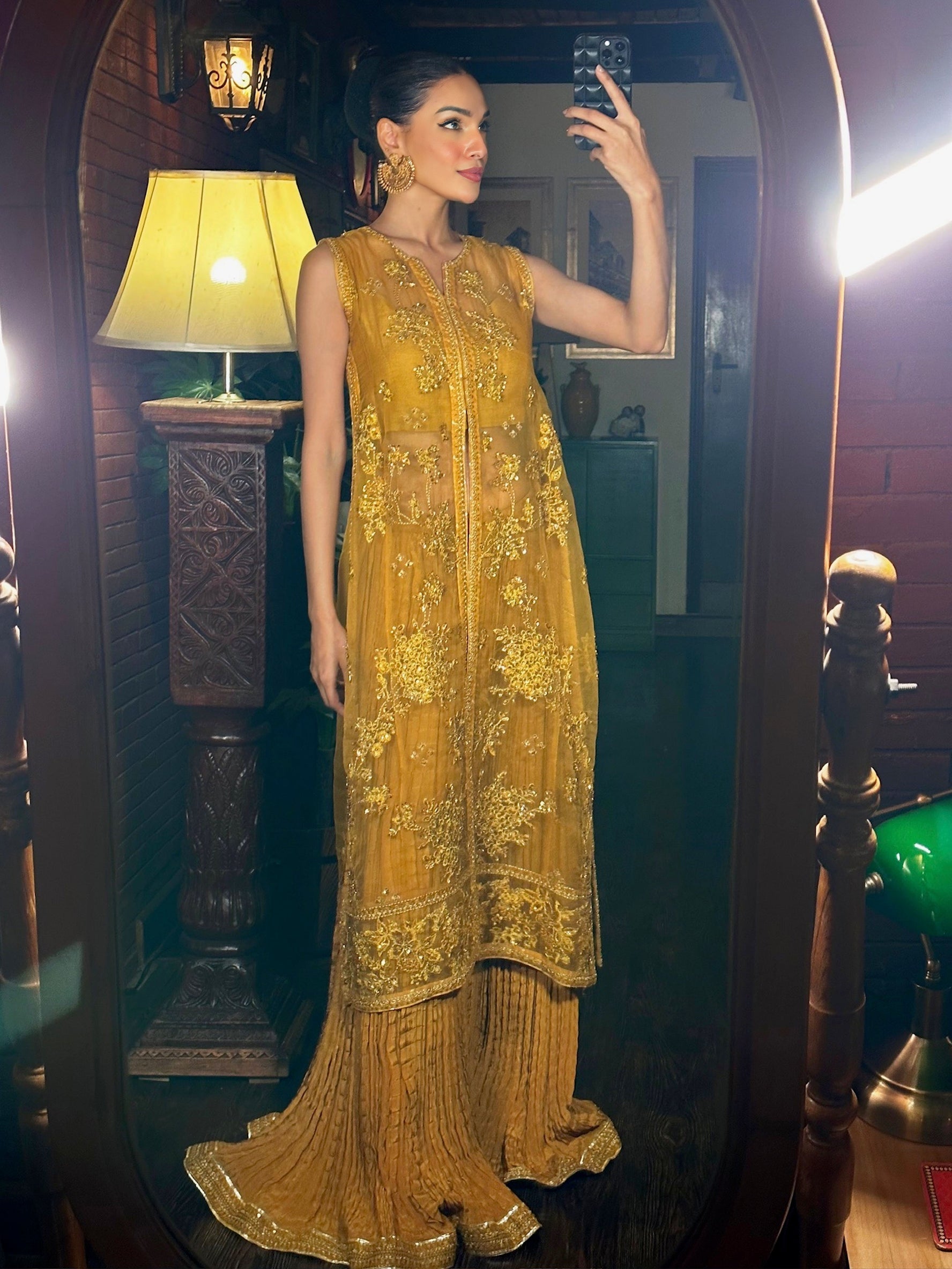 Mustard Luxury Bling Hand-worked Formal (NPA3-23444)