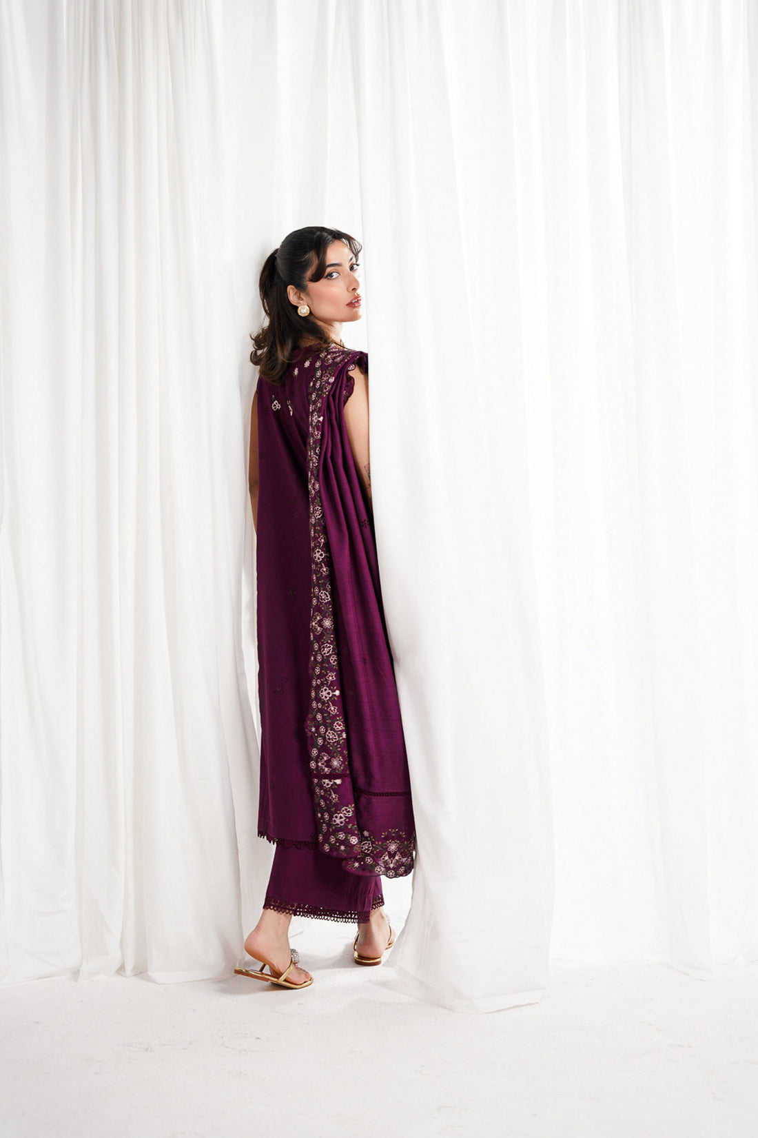 PLUM LUXURY EMBROIDERED 3PCS SET NPA3-25409 (EID 2025 READY TO WEAR)