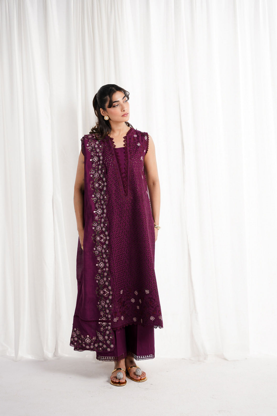 PLUM LUXURY EMBROIDERED 3PCS SET NPA3-25409 (EID 2025 READY TO WEAR)