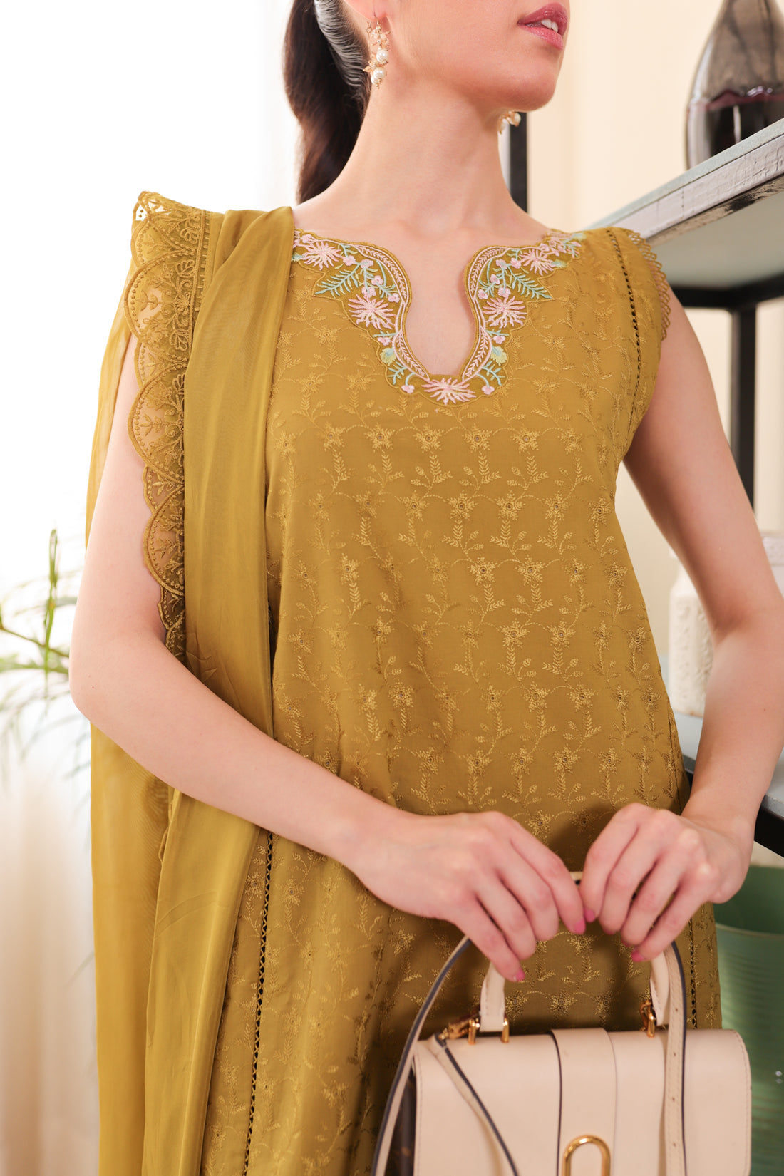 OLIVE GREEN LUXURY LAWN NEL-23621