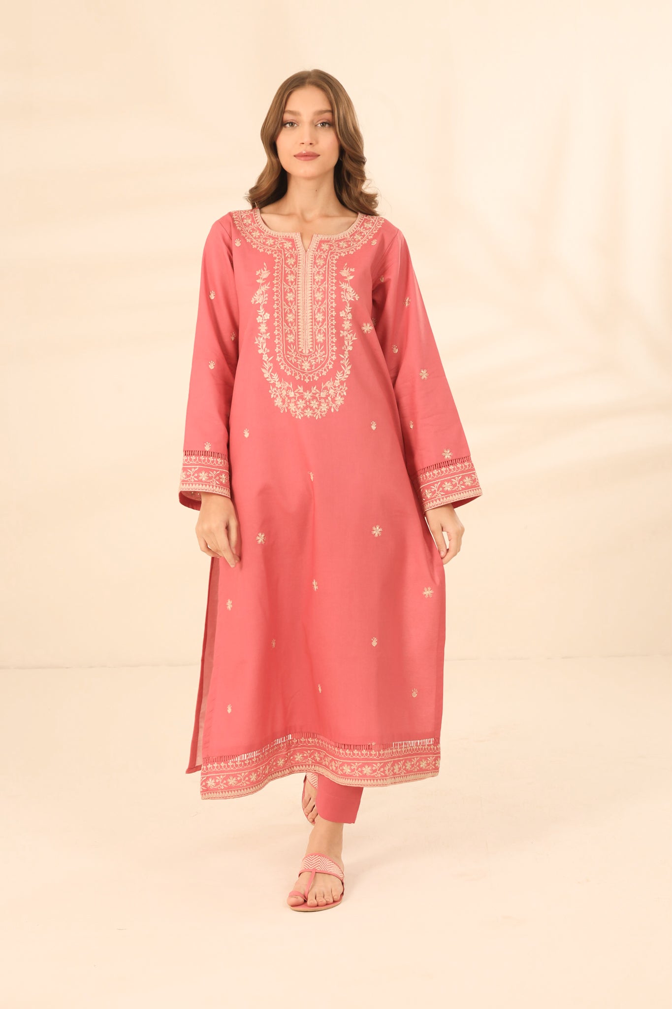20% OFF PESCA EMBROIDERED TWO PIECE SET (NPA2-23309)