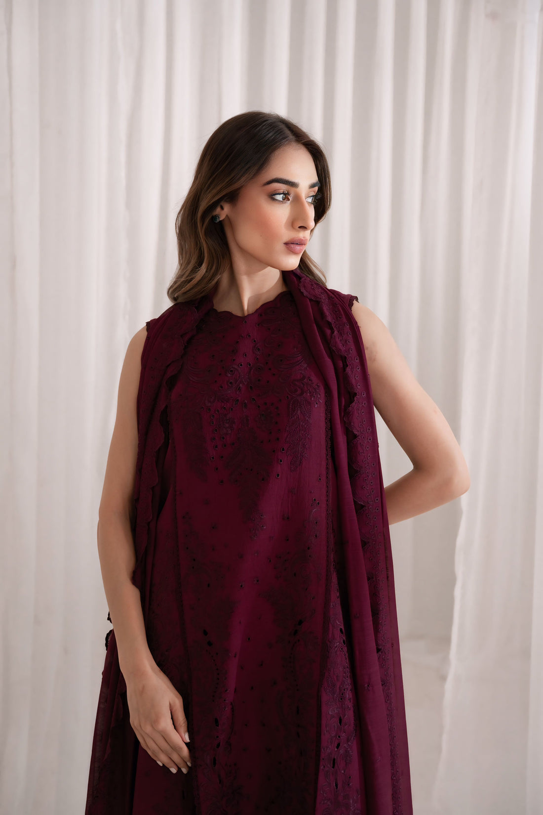 DEEP PLUM SET / EID PRET 2024 NPA3-24415  POST EID DELIVERY