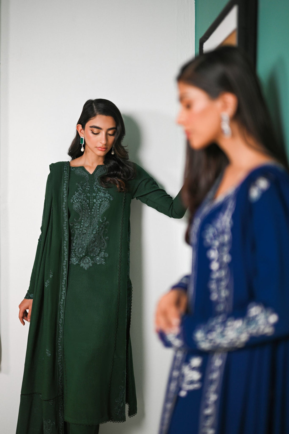 EMERALD LUXURY EMBROIDERED KARANDI SET NEL-23636