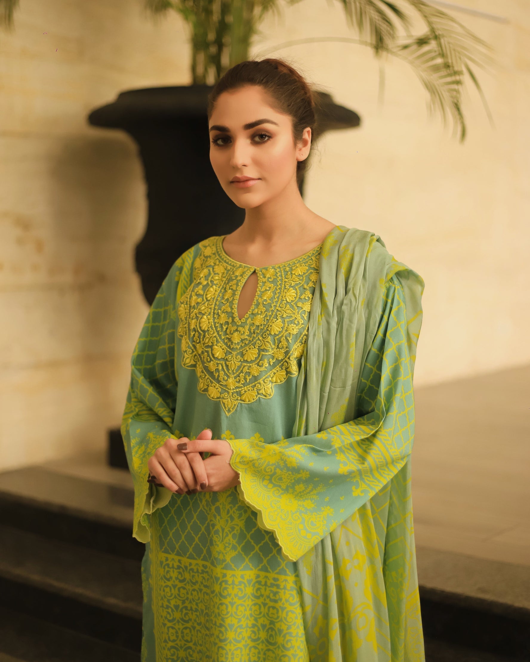 Cress green (NDP-21022) UNSTITCHED 2PC
